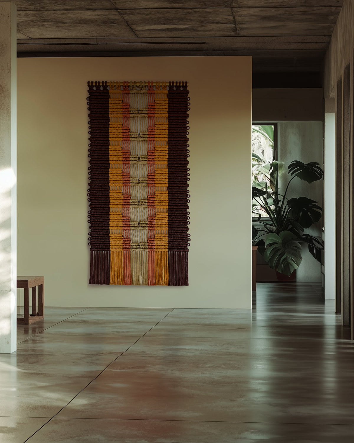 Angosta Retro 70s macramé wall hanging by Milla Novo, 100 x 200 cm, photo 2 of 3