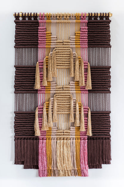 Angosta brown and pink metallic wall hanging by Milla Novo, 120 x 200 cm, photo 1 of 4