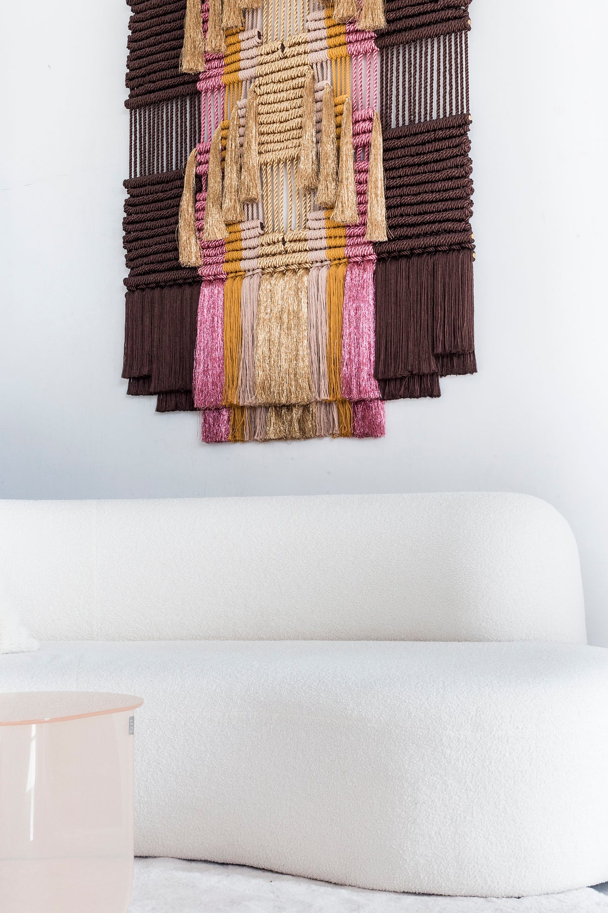 Angosta brown and pink metallic wall hanging by Milla Novo, 120 x 200 cm, photo 4 of 4