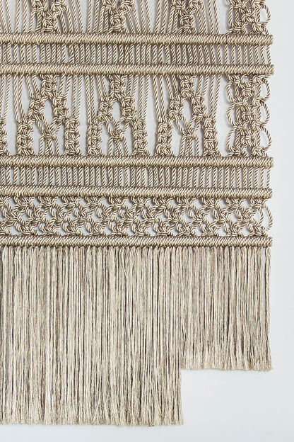 Gold metallic macramé wall hanging by Milla Novo, 180 x 258 cm, photo 2 of 4