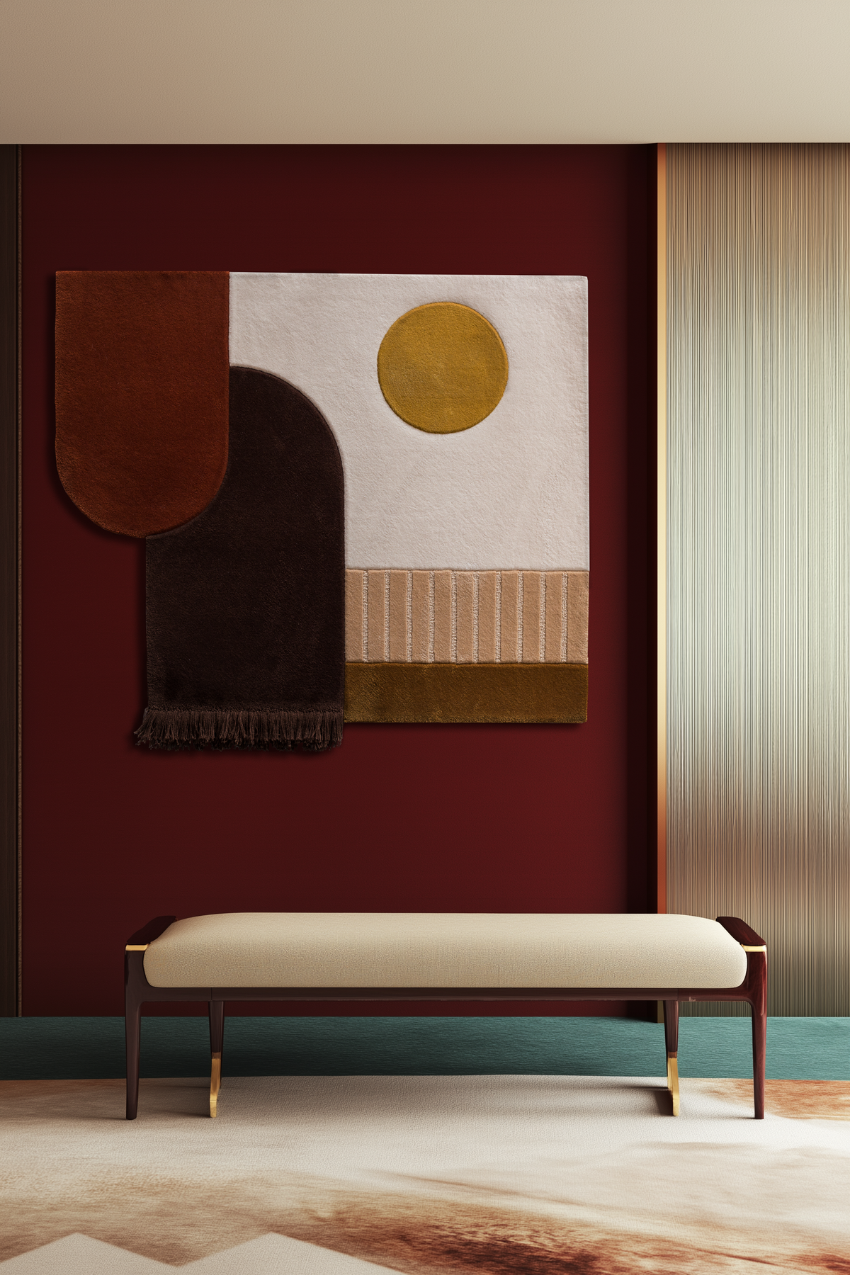 Solstice tufted wool and velvet rug by Milla Novo, 120 x 100 cm, photo 1 of 8