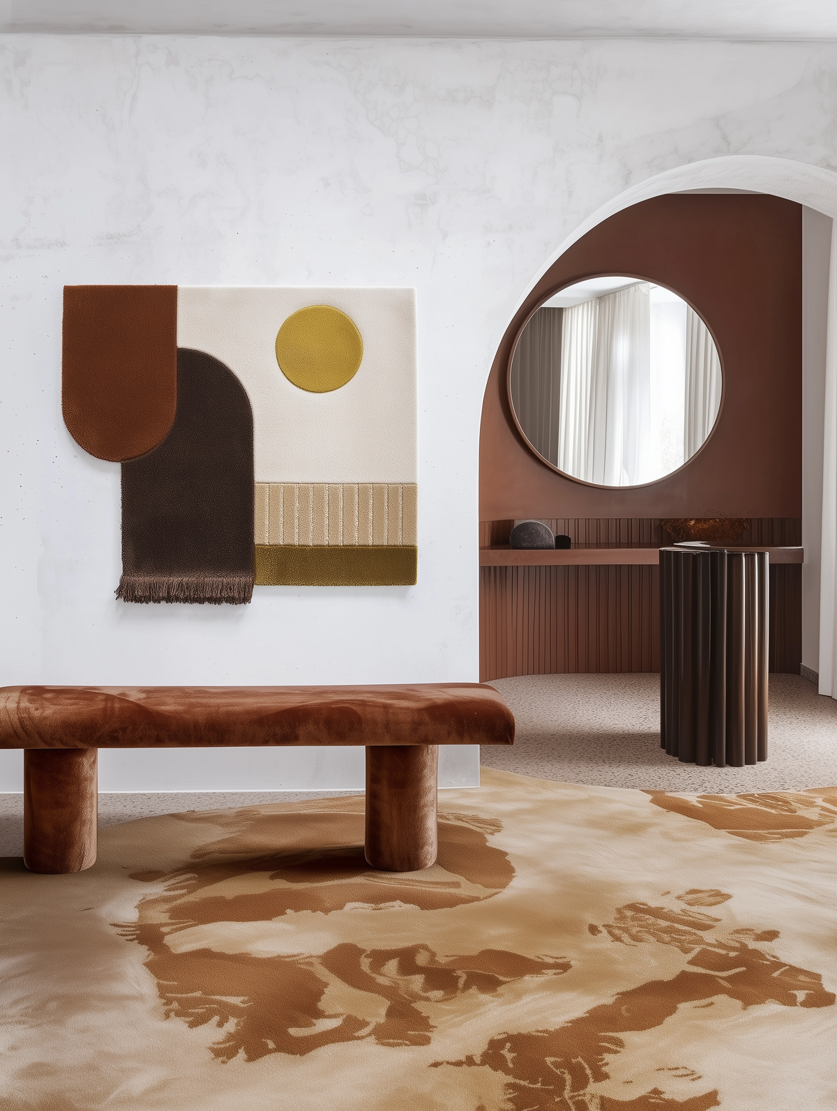 Solstice tufted wool and velvet rug by Milla Novo, 120 x 100 cm, photo 7 of 8