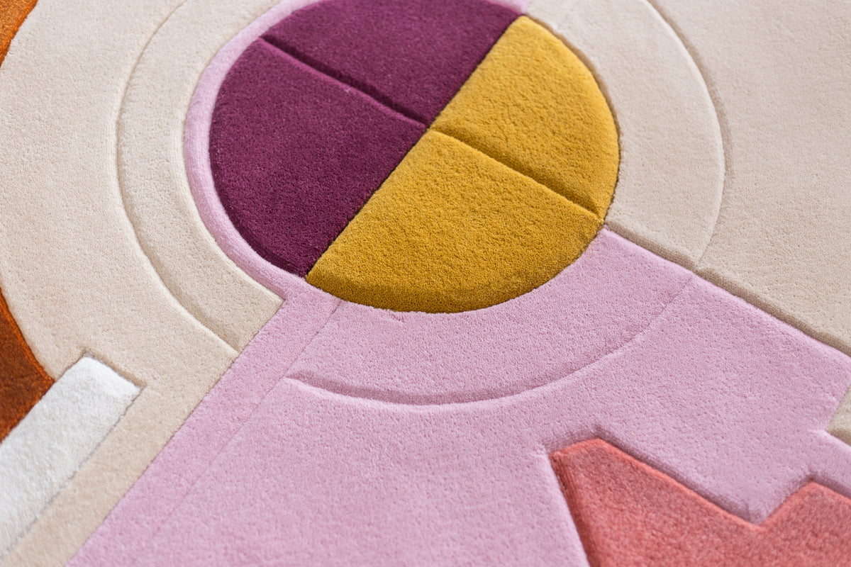 OBNi sculptural tufted wool and velvet rug by Milla Novo, 140 x 163 cm, photo 2 of 5