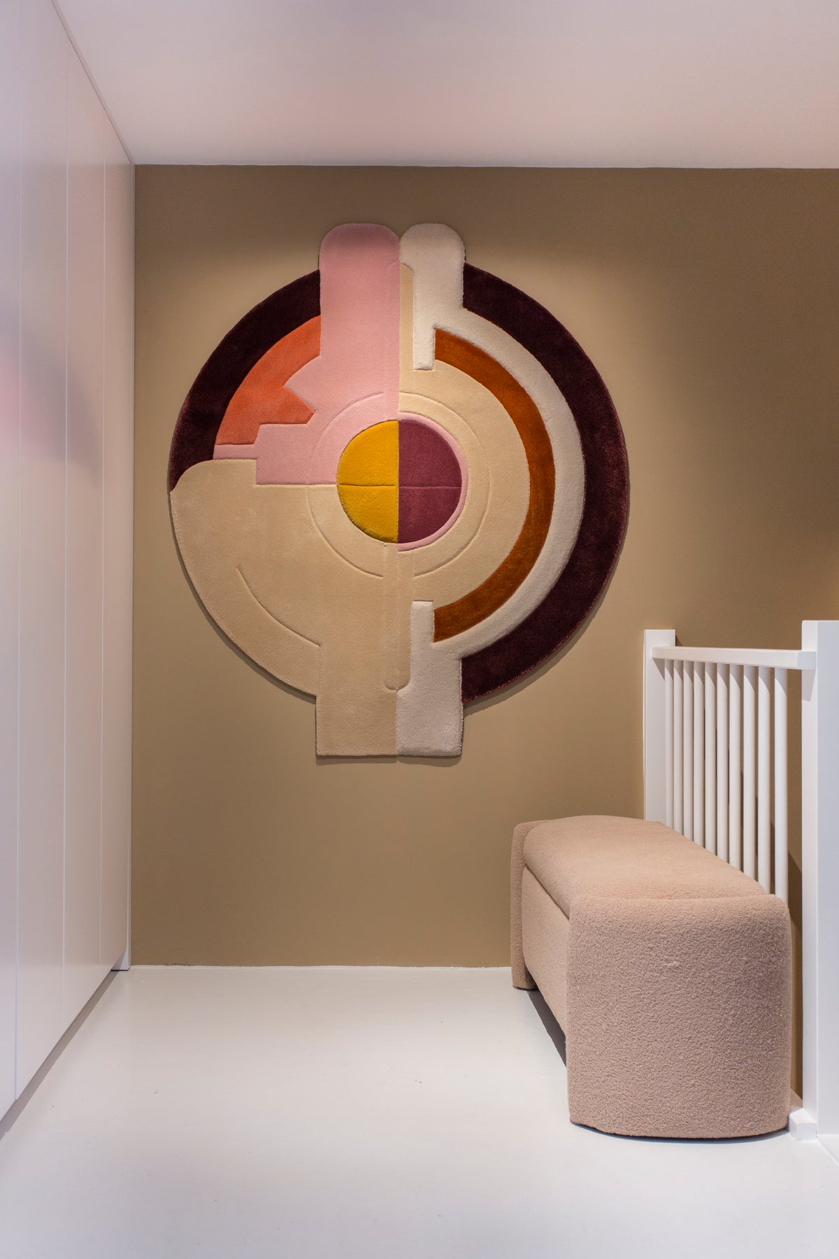 OBNi sculptural tufted wool and velvet rug by Milla Novo, 140 x 163 cm, photo 5 of 5